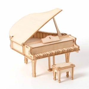 Wooden 3D Model Kit – Biplane, Car, Piano, Sailboat & Train