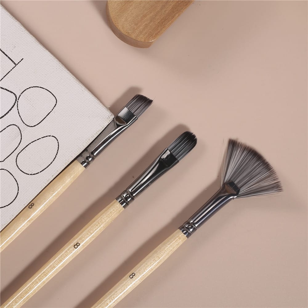 Paintbrush storage case wooden support panel detail close-up