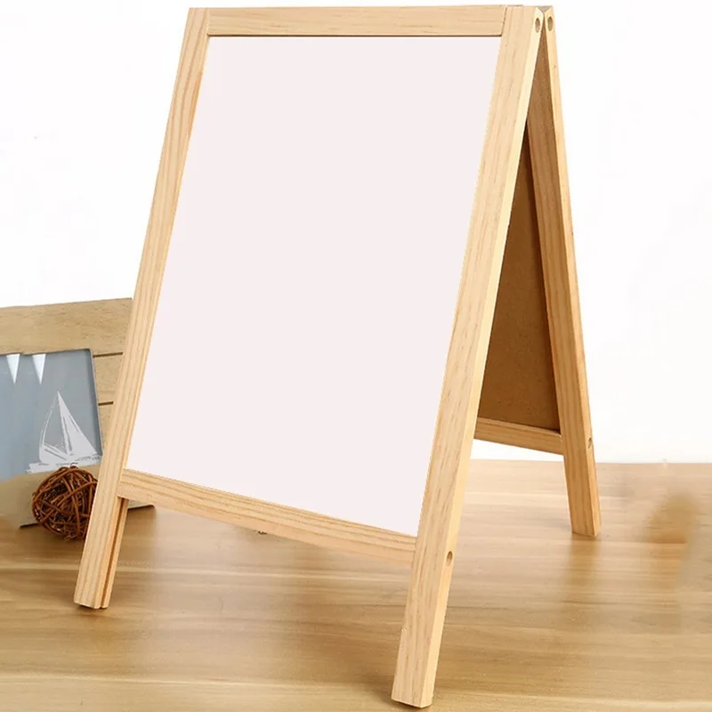 Wooden blackboard easel reversible black and white board variant