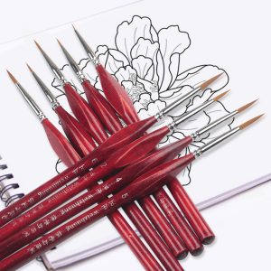 Fine detail brush set brush size comparison showing all 6 brushes