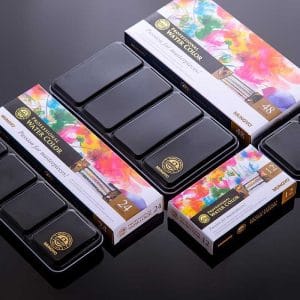 Watercolour tin set size options