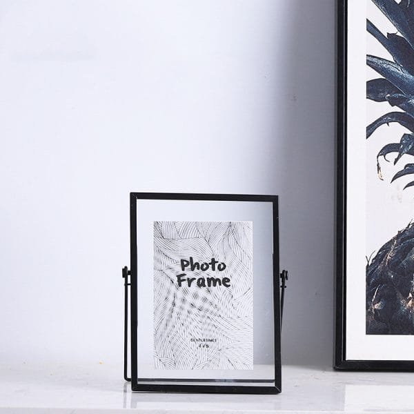 Metal Photo Frame Shape Geometric Metal Photo Frame – Black & Gold