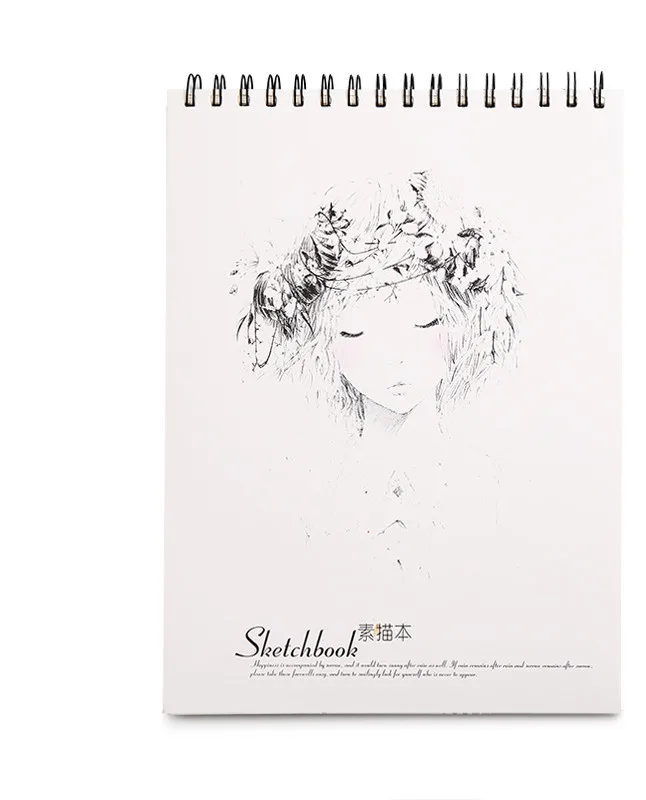 Illustrated sketchbook with girl in soft breeze illustration