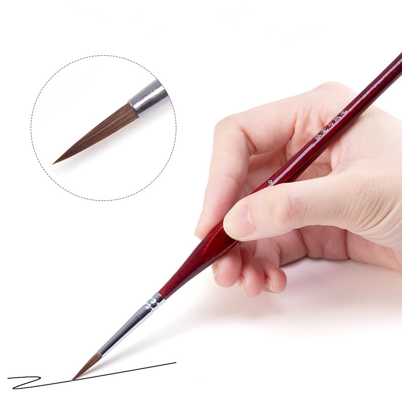 Fine detail brush set tip precision close-up showing fine bristle point