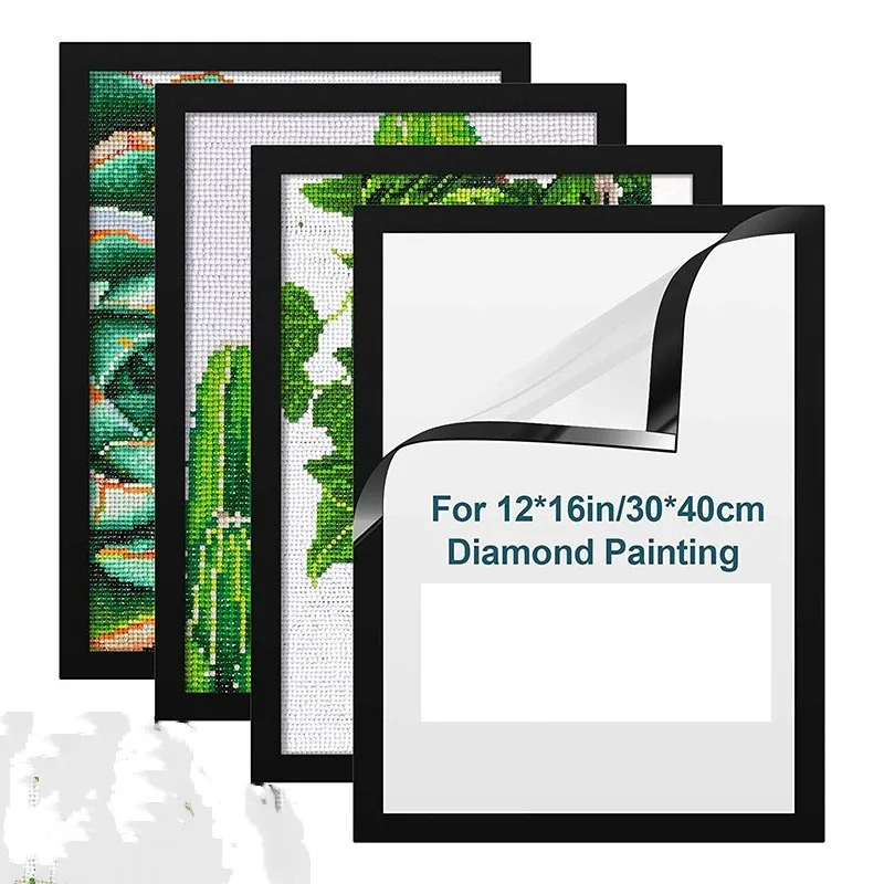 Four colour edge options for magnetic PVC diamond art frame laid flat