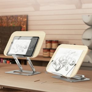 Adjustable sketchboard stand in use with sketchpad in studio setting