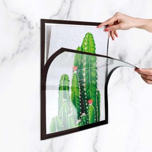 Diamond art frame showing magnetic closure open for artwork insertion