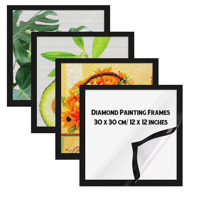 Four colour edge options for magnetic PVC diamond art frame laid flat