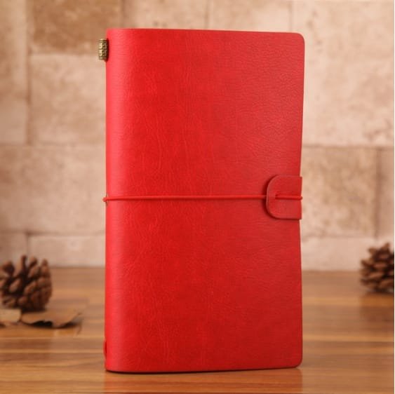 Vintage travellers notebook in PU leather Red A6
