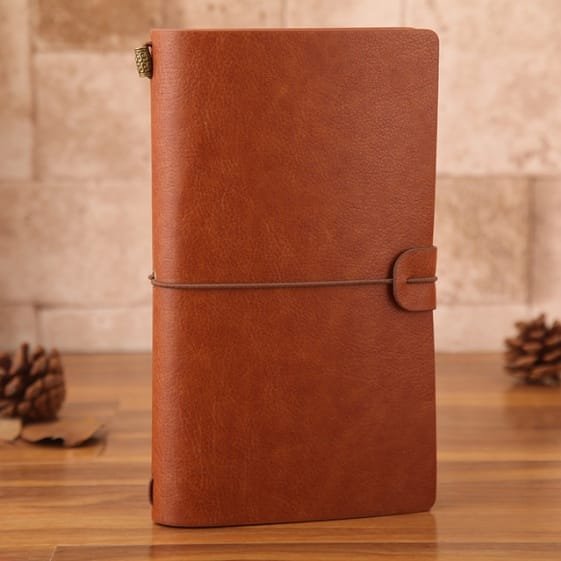 Vintage travellers notebook in PU leather Brown A6