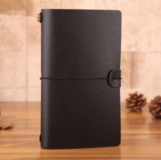 Vintage travellers notebook in PU leather Black A6