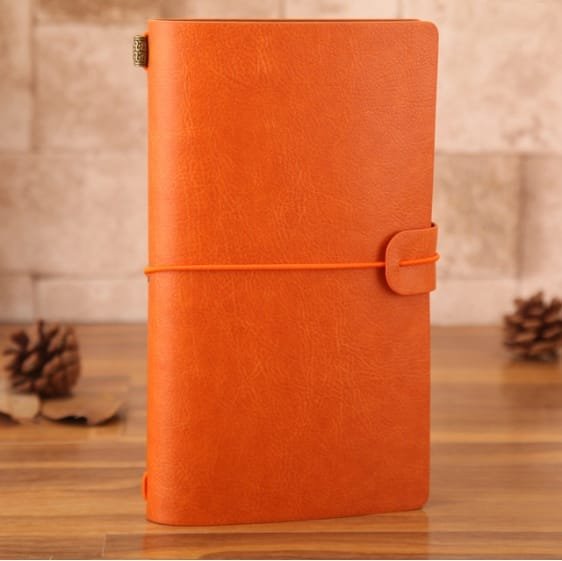 Vintage travellers notebook in PU leather Orange A6